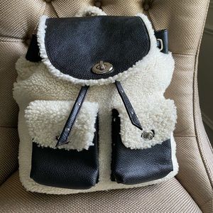 Coach Leather and Shearling Backpack